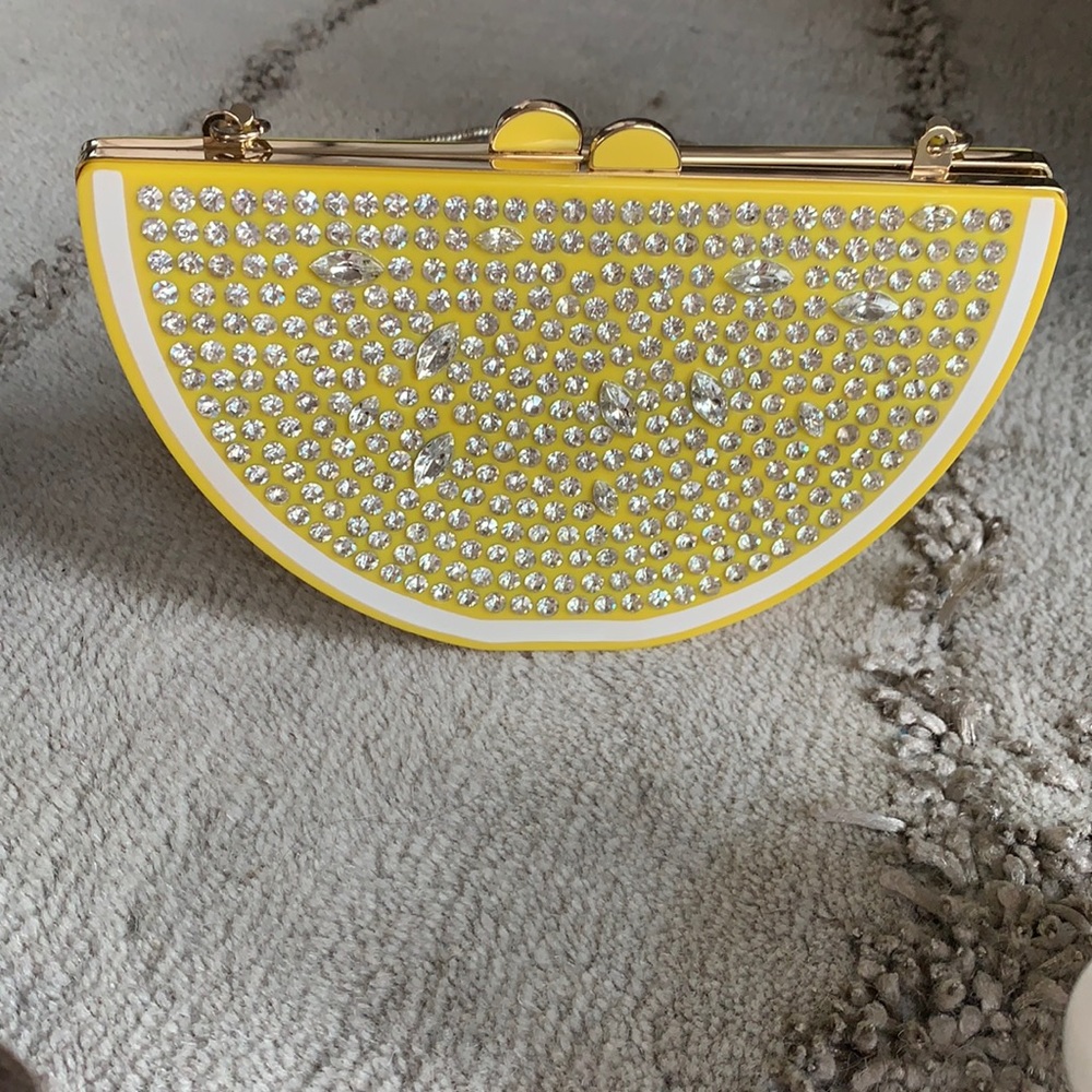 KATE SPADE Limoni Lina Rhinestone Lemon Clutch